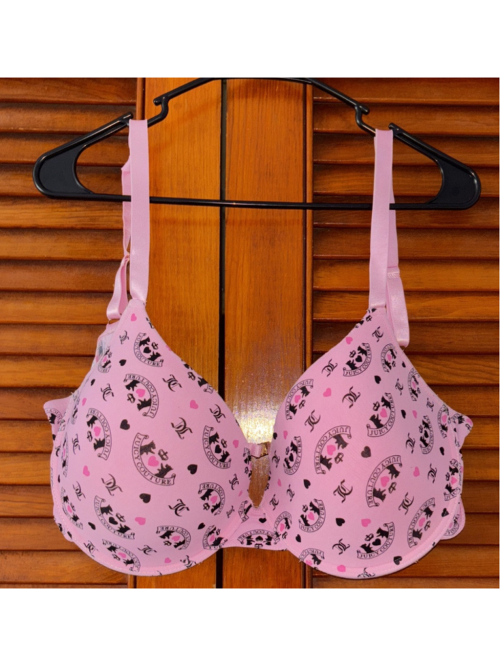 JUICY COUTURE Underwire T-Shirt Bra Pink Logo 42D